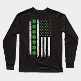 St. Patrick's Day Shamrock Irish American flag | USA gift Long Sleeve T-Shirt